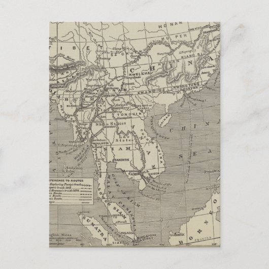 Kaart van de voorgestelde route naar China vanuit  (Voorkant)