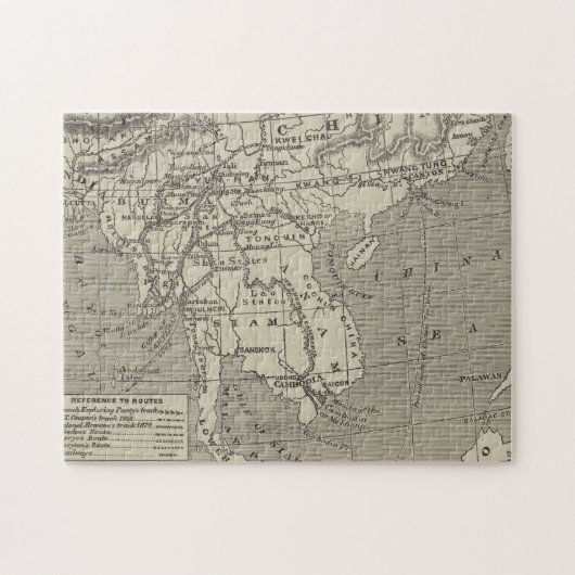 Kaart van de voorgestelde route naar China vanuit  Legpuzzel (Horizontaal)