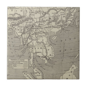 Kaart van de voorgestelde route naar China vanuit Tegeltje