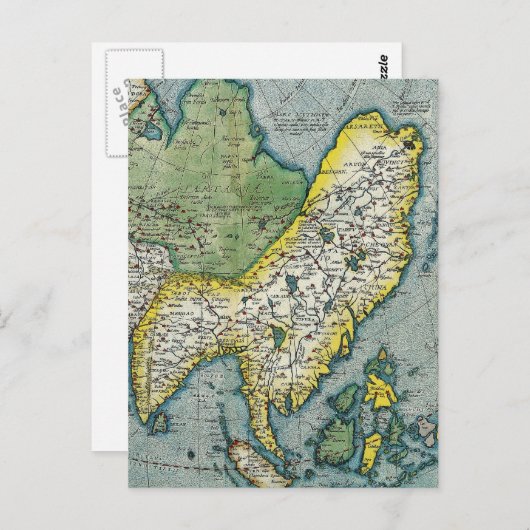 Kaart van de vroege 16e eeuw van Azië (Voorkant / Achterkant)