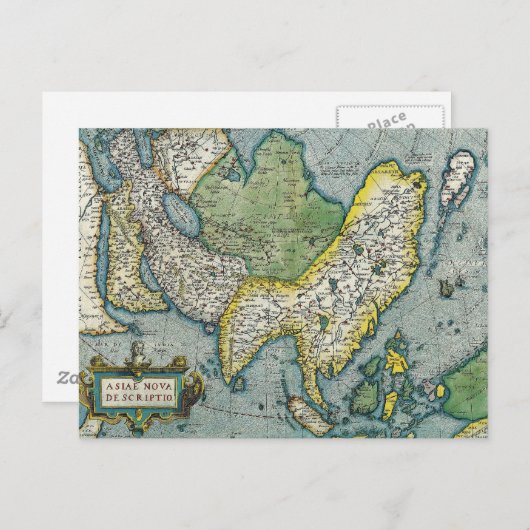 Kaart van de vroege 16e eeuw van Azië (Voorkant / Achterkant)