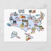 kaart van de VS, attracties, landschappen, grote s (Voorkant)