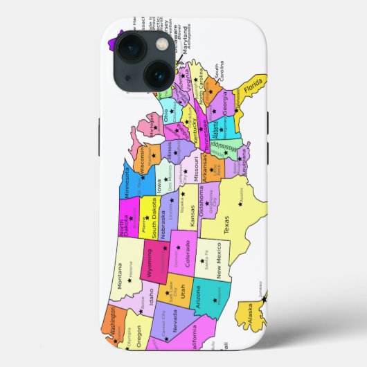 Kaart van de VS gedekt Case-Mate iPhone Case (Achterkant)