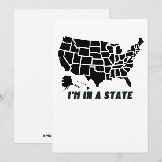 Kaart van de VS-staat Ik ben in de war  (Voorkant / Achterkant)