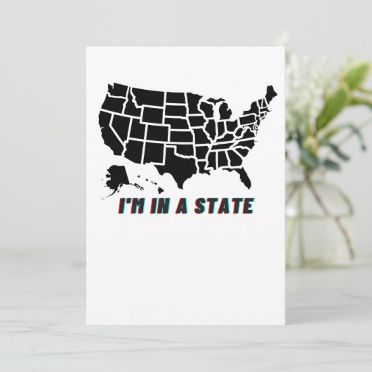 Kaart van de VS-staat Ik ben in de war  (Staand voorkant)