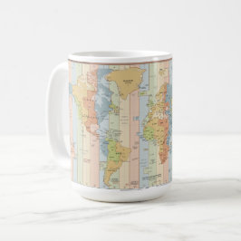 Kaart van de Waaltijdzones Koffiemok