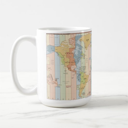 Kaart van de Waaltijdzones Koffiemok (Links)