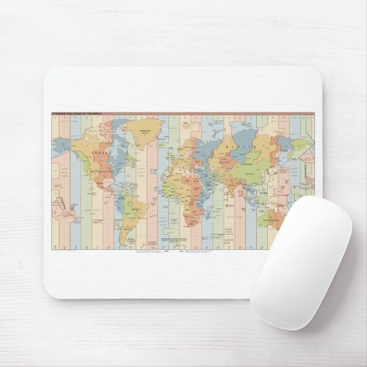 Kaart van de Waaltijdzones Muismat (Met muis)