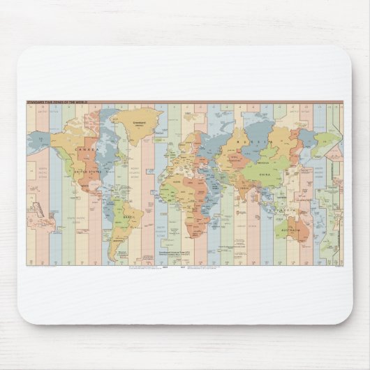 Kaart van de Waaltijdzones Muismat (Voorkant)