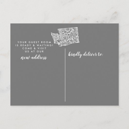 KAART van de Washington State Moving Announcement (Achterkant)