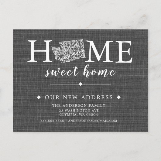 KAART van de Washington State Moving Announcement  (Voorkant)