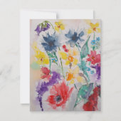 Kaart van de Waterverf van de lente-wilde-bloemen (Voorkant)