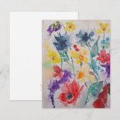 Kaart van de Waterverf van de lente-wilde-bloemen (Voorkant / Achterkant)
