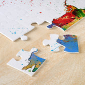 Kaart van de Waterverf van de Wereldkaart Legpuzzel (Zijkant)