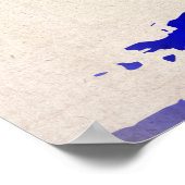 Kaart van de waterverf van de Wereldkaart Poster (Hoek)