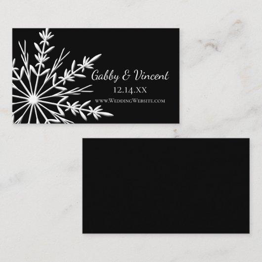 Kaart van de website van Black and White Snowflake (Voorkant / Achterkant)