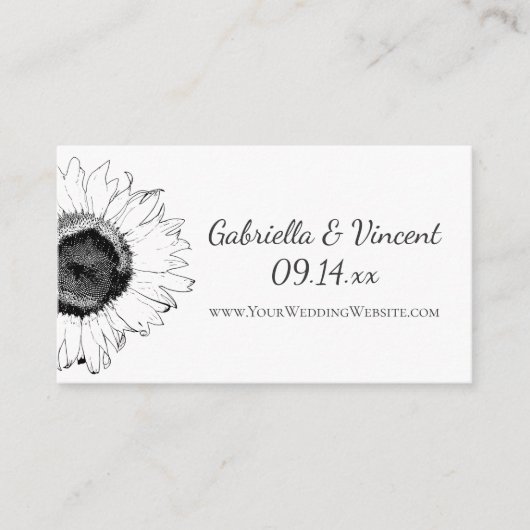 Kaart van de website van Black and White Sunflower (Voorkant)