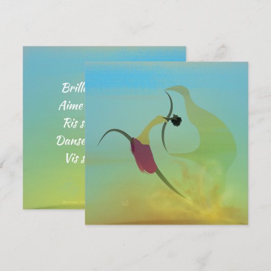 Kaart van de wens "Verken je niet" (Voorkant / Achterkant)