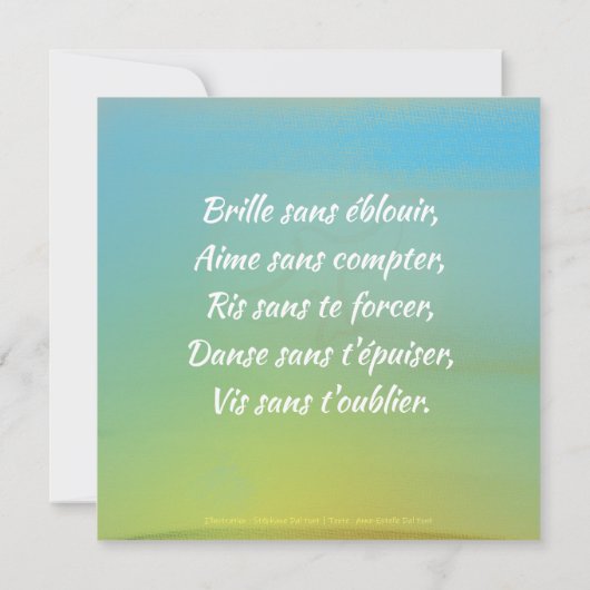 Kaart van de wens "Verken je niet" (Achterkant)