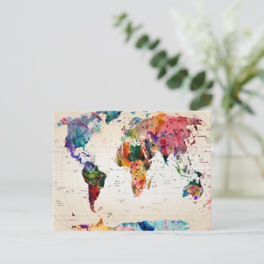 Kaart van de wereld (Staand voorkant)