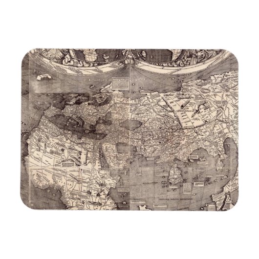 Kaart van de wereld | 1507 magneet (Horizontaal)