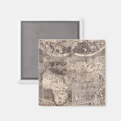 Kaart van de wereld | 1507 magneet (Voorkant / Achterkant)
