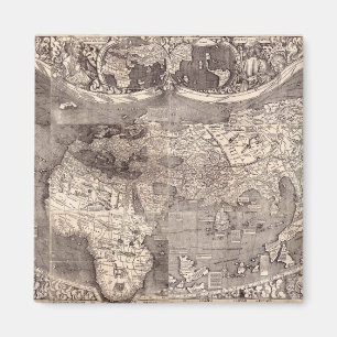 Kaart van de wereld   1507 magneet