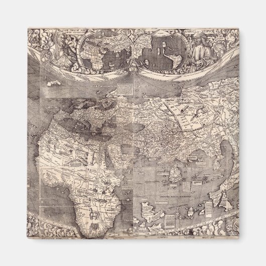 Kaart van de wereld | 1507 magneet (Voorkant)