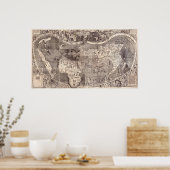 Kaart van de wereld | 1507 poster (Keuken)