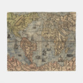  kaart van de wereld (1565) fleece deken (Voorkant (Horizontaal))