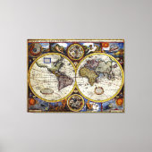  kaart van de wereld (1626) - Stijlvol Canvas Afdruk (Voorkant)