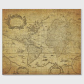  kaart van de wereld 1635 cadeaupapier (Vlak)