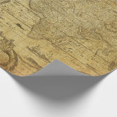  kaart van de wereld 1635 cadeaupapier (Hoek)