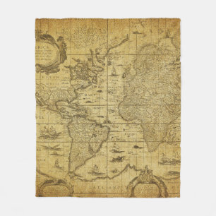  kaart van de wereld 1635 fleece deken