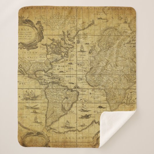  kaart van de wereld 1635 sherpa deken (Voorkant)