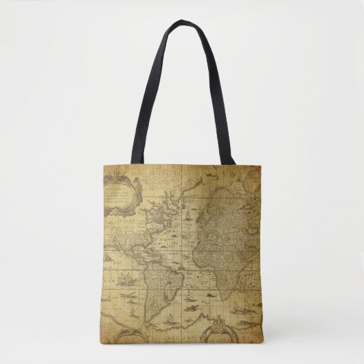 kaart van de wereld 1635 tote bag (Voorkant)