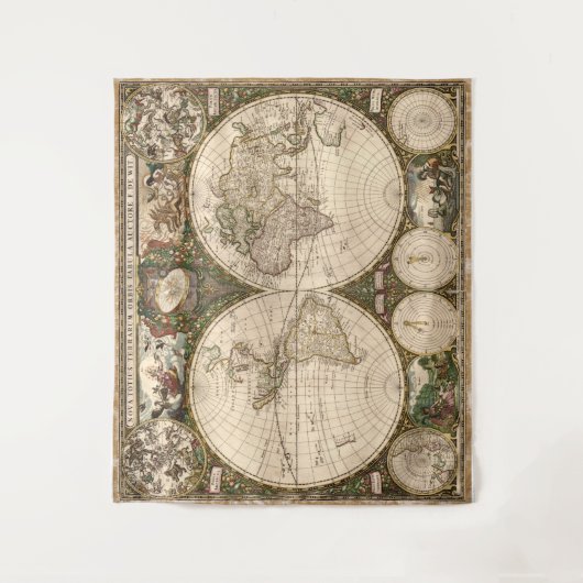  kaart van de wereld (1660) wandkleed (Voorkant)
