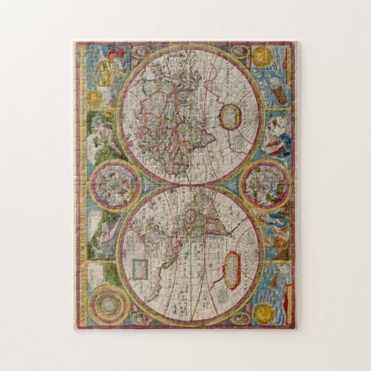  kaart van de wereld (1662) legpuzzel (Verticaal)