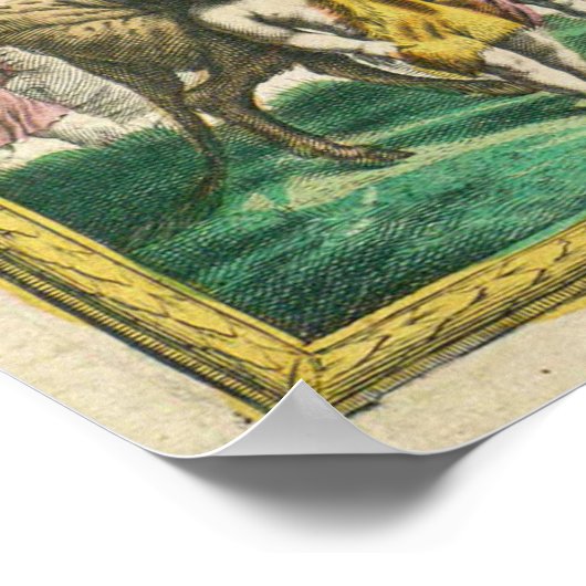 kaart van de wereld (1670) poster (Hoek)