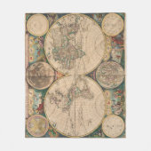  kaart van de wereld (1672) 2 fleece deken (Voorkant)