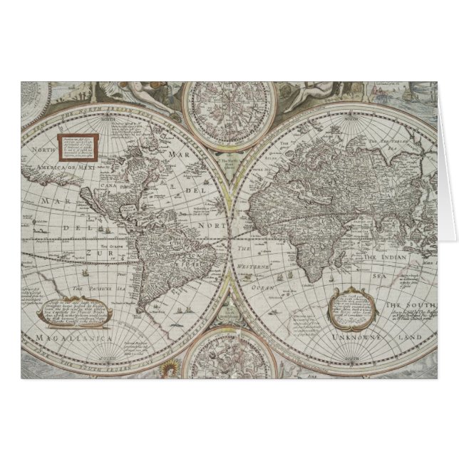 Kaart van de wereld | 1676 (Voorkant Horizontaal)