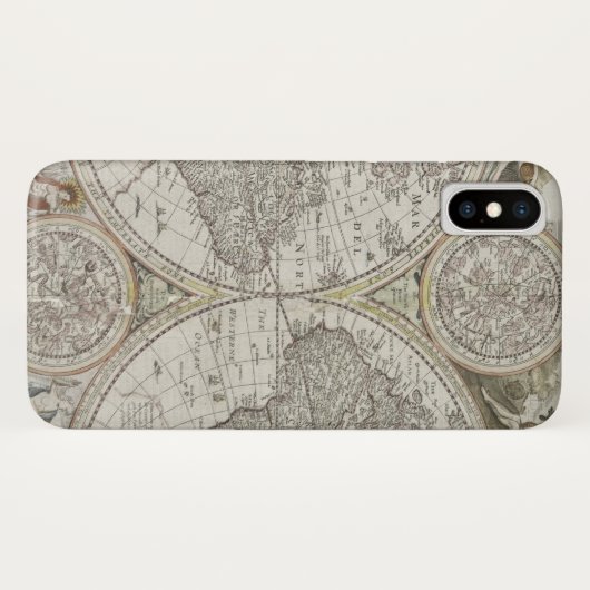 Kaart van de wereld | 1676 Case-Mate iPhone case (Achterkant (horizontaal))