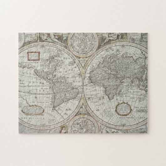 Kaart van de wereld | 1676 legpuzzel (Horizontaal)