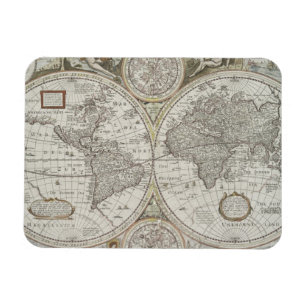 Kaart van de wereld   1676 magneet