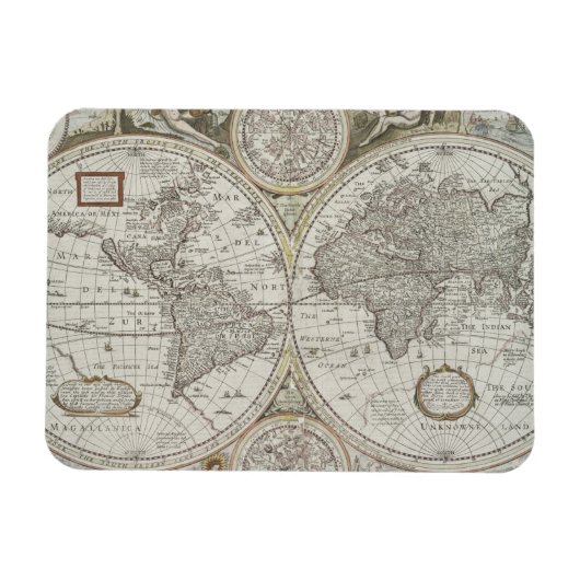 Kaart van de wereld | 1676 magneet (Horizontaal)