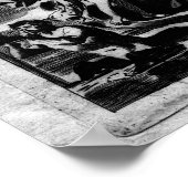  kaart van de wereld (1685) zwart-wit poster (Hoek)