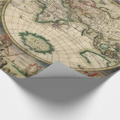  kaart van de wereld (1689) cadeaupapier (Hoek)
