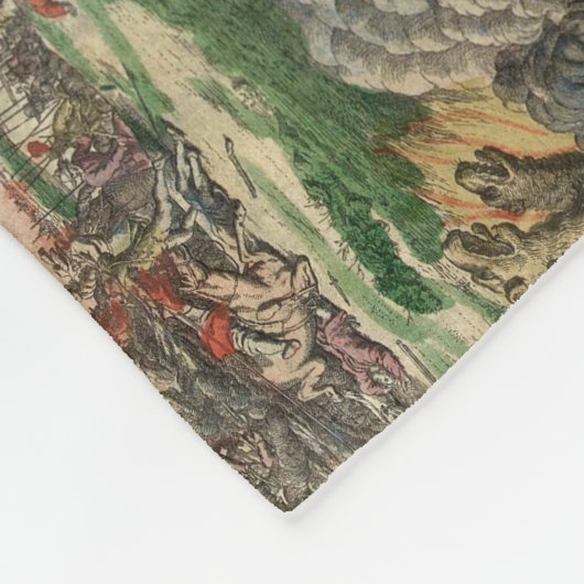  kaart van de wereld (1689) fleece deken (Hoek)