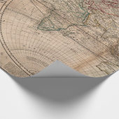  kaart van de wereld (1709) cadeaupapier (Hoek)