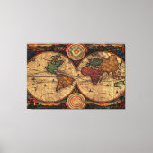  kaart van de wereld (1730) - Stijlvol Canvas Afdruk (Voorkant)